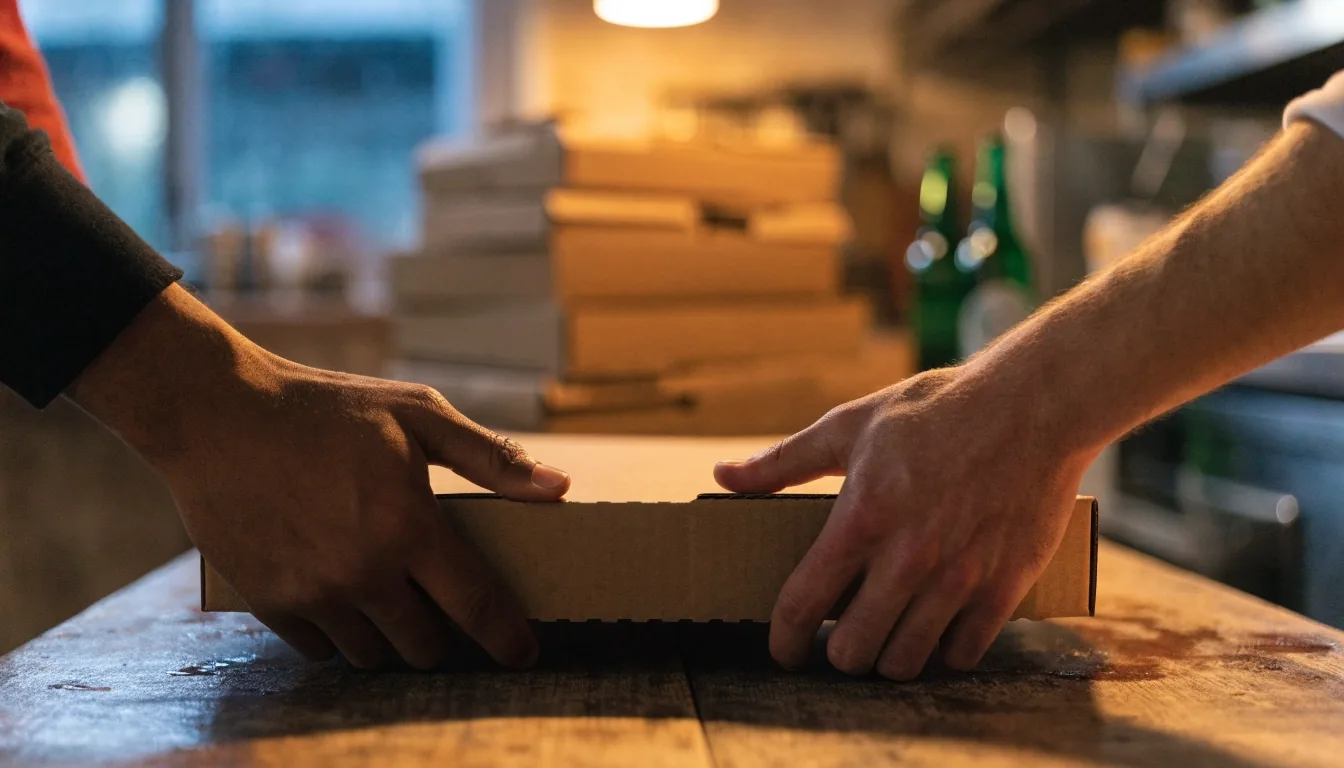 Evening counter where orders are handed over