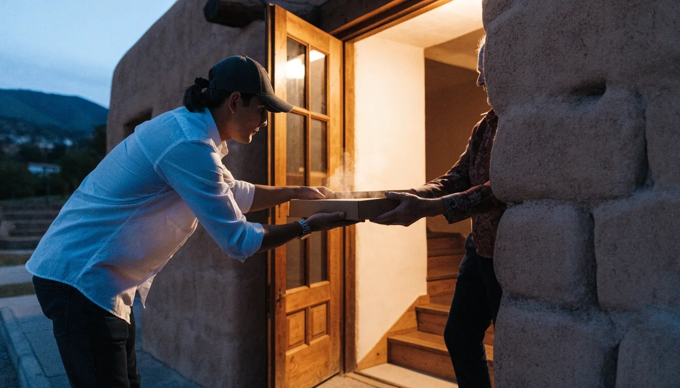 Dion's delivery at a Las Cruces home in the evening
